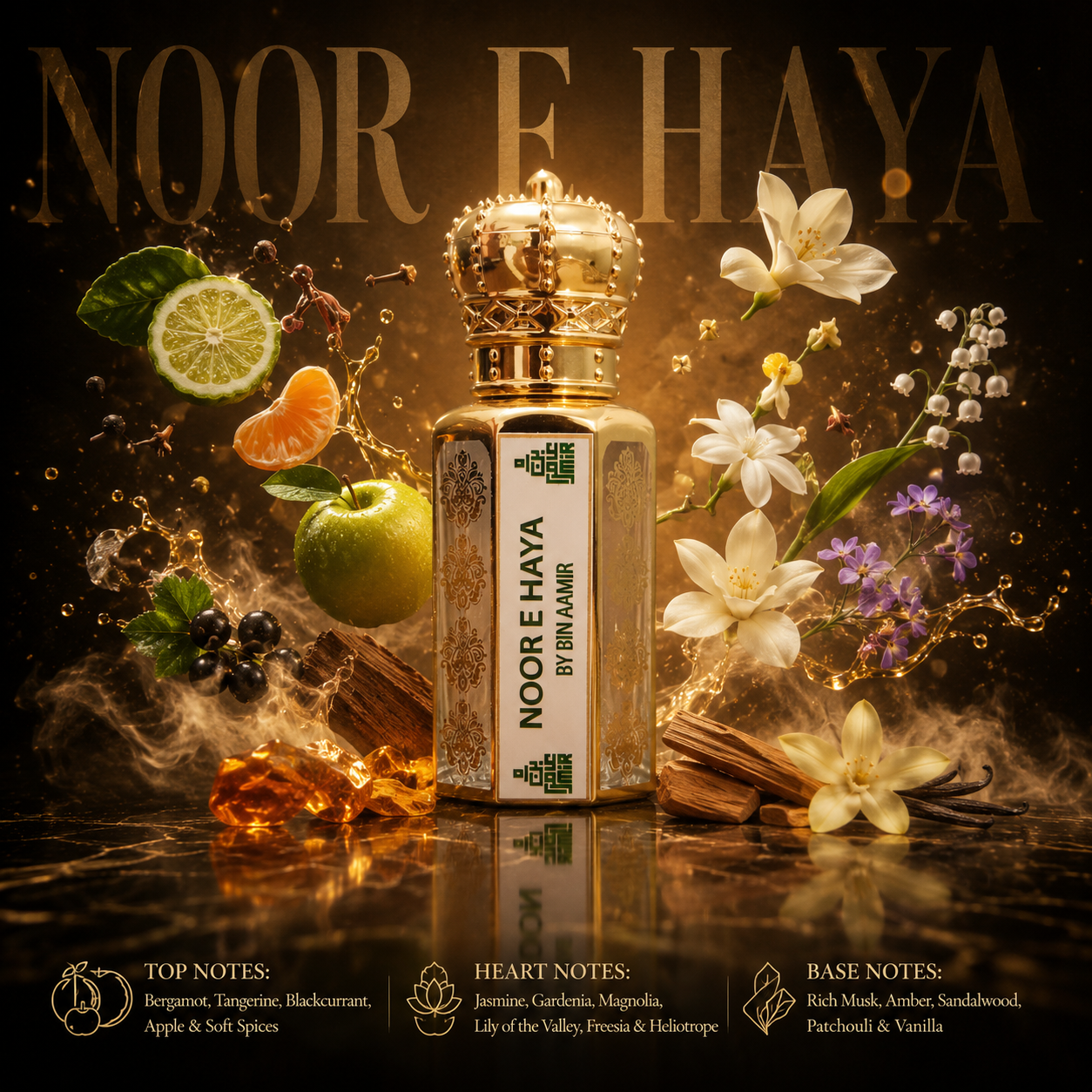 Noor-e-Haya premium 12ml attar for women, elegant and captivating long-lasting fragrance