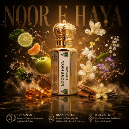 Noor-e-Haya premium 12ml attar for women, elegant and captivating long-lasting fragrance